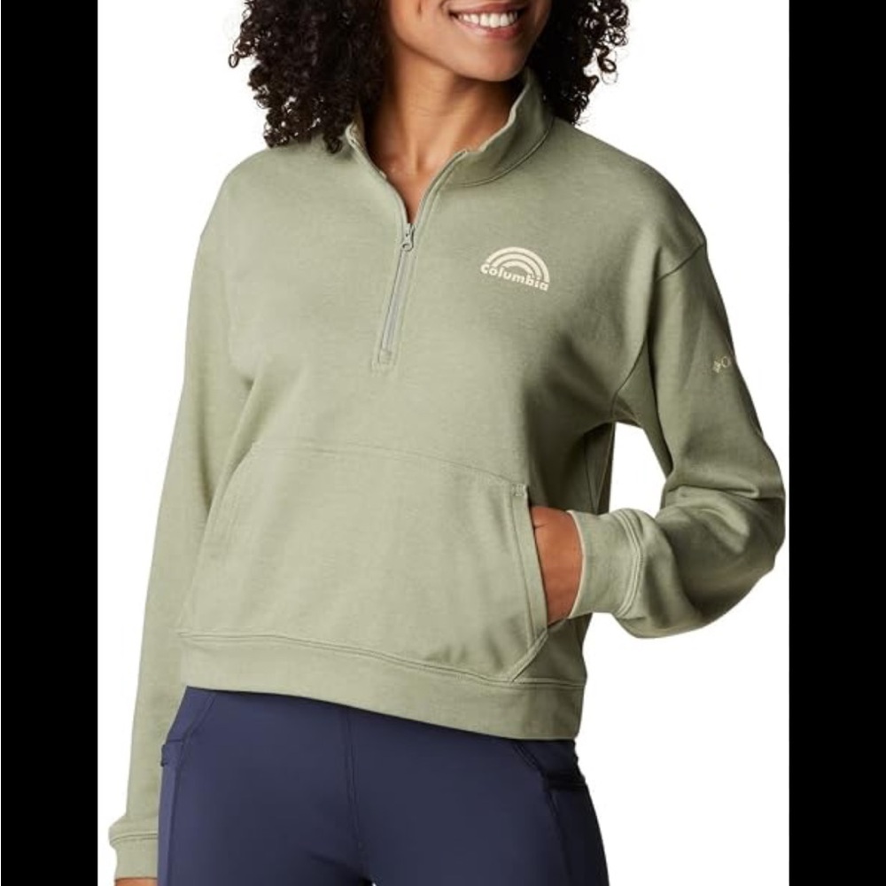 Columbia Women's Olive Green Half-Zip Pullover